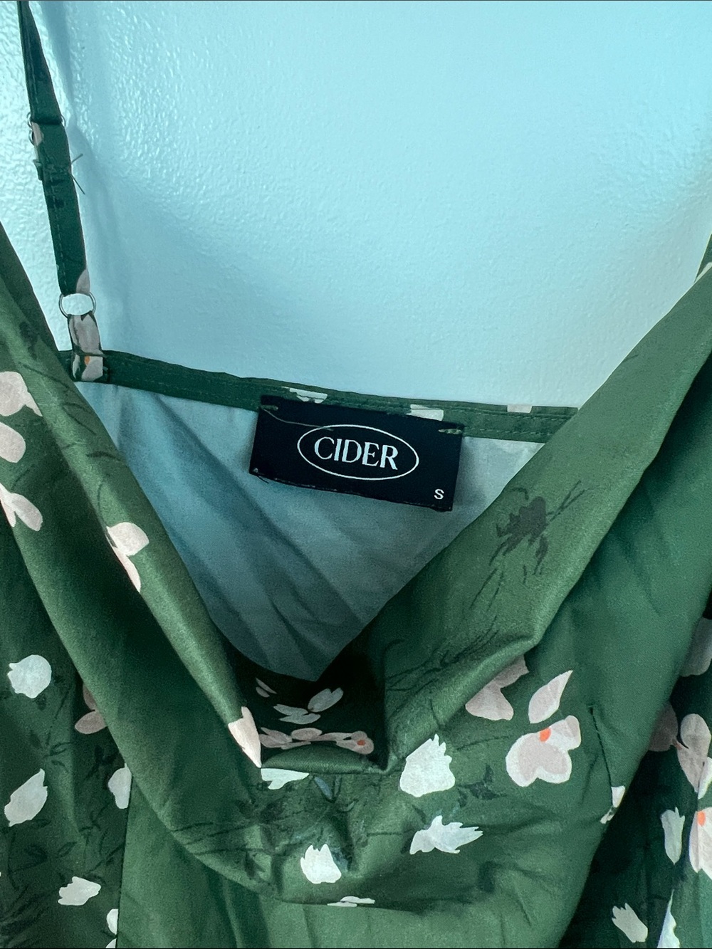 Cider Olive Green Floral Slip Dress - Picture 5 of 7